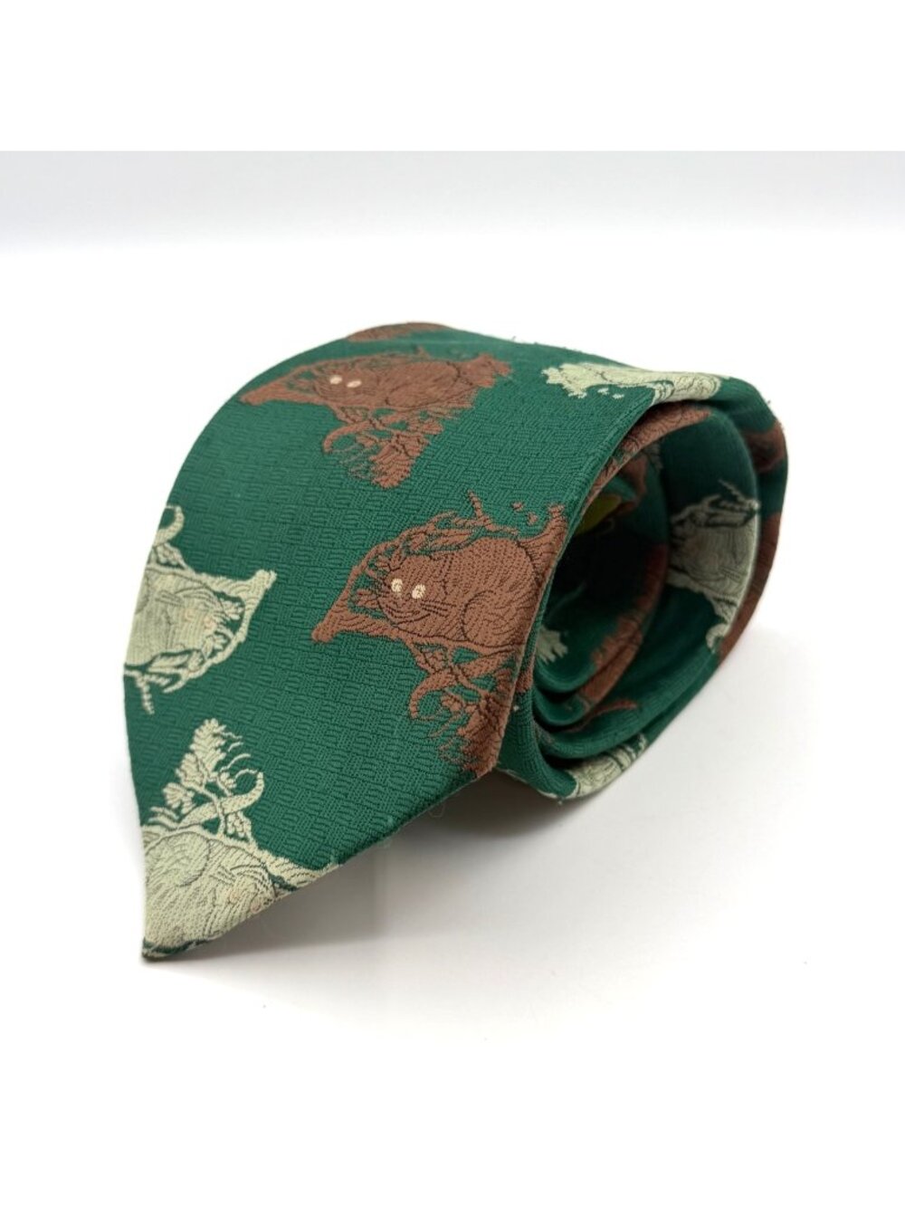 Vintage Wemlon by Wembley Green Cheshire Cat Pattern Tie 55" x 4"